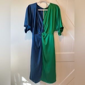 Satin midi cocktail dress